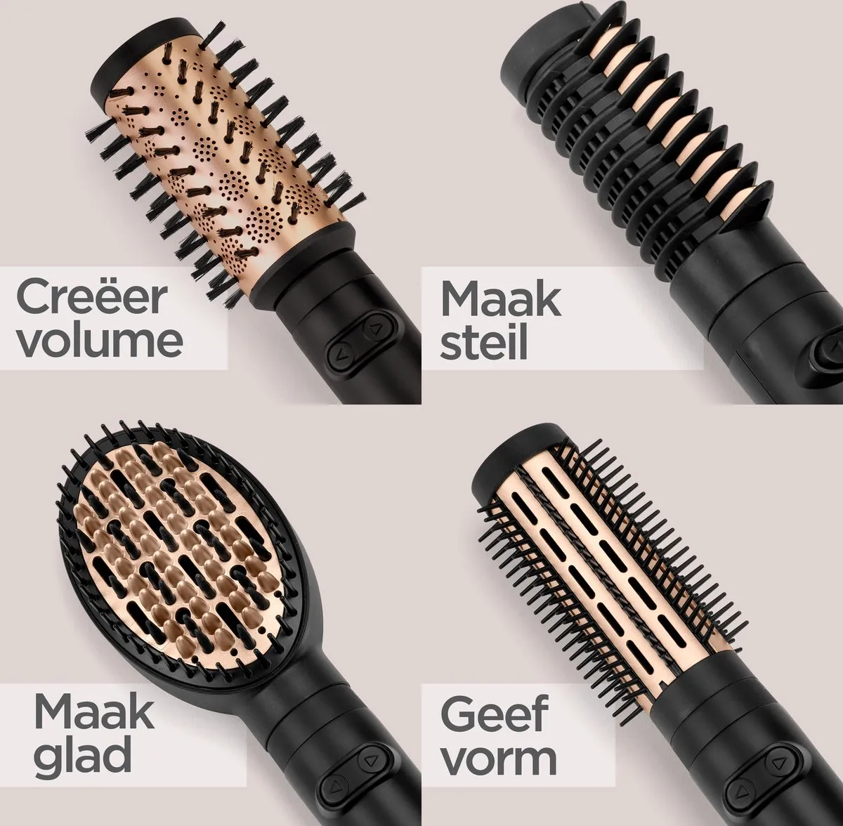 Babyliss AS970E Big Hair Luxe Multistyler - 650W - 50mm Krulborstel - Zwart/Koper