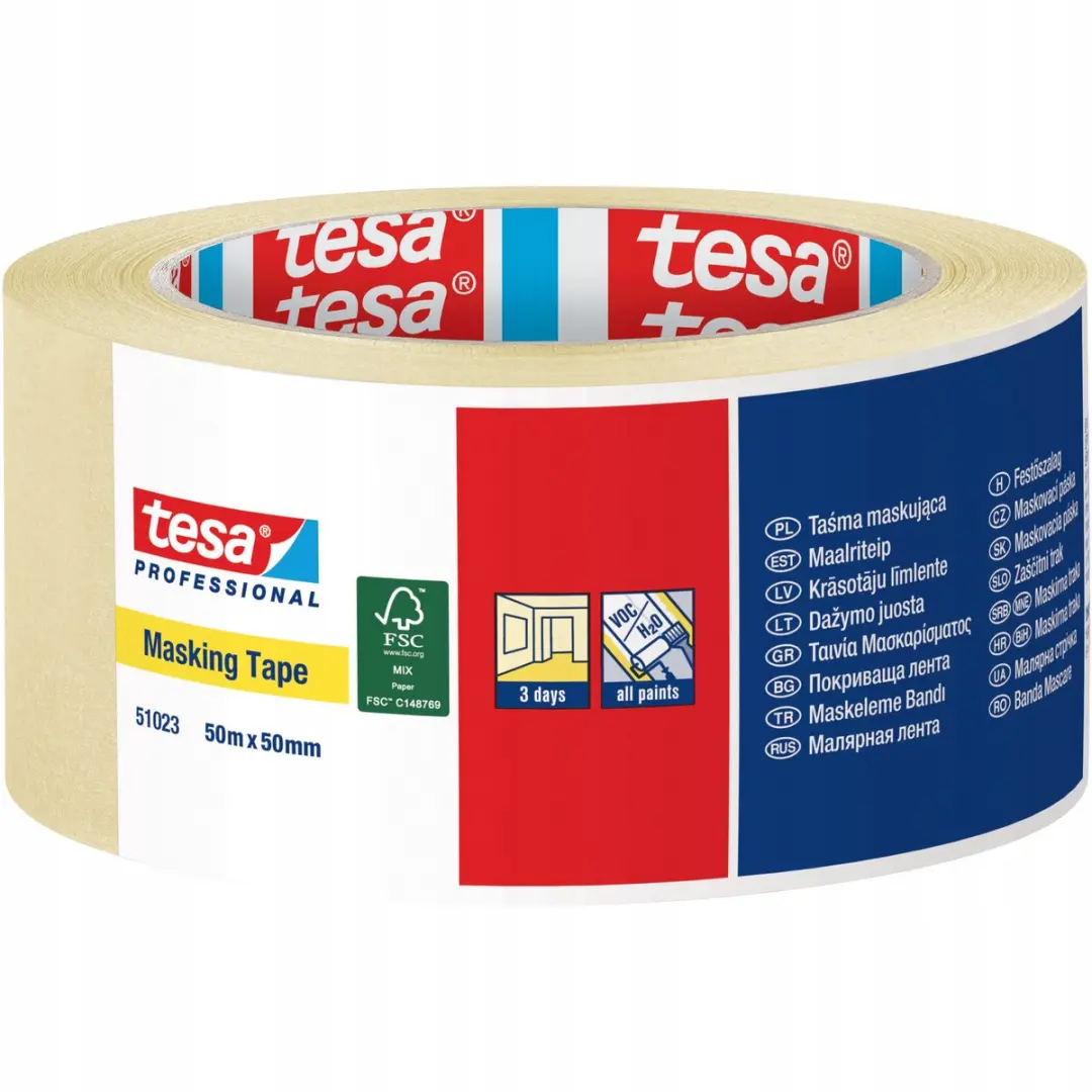 Tesa Papieren Afplaktape 50mm x 50m