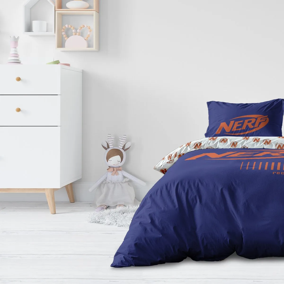 Nerf Recharging Dekbedovertrek Eenpersoons 140x200cm - Blauw