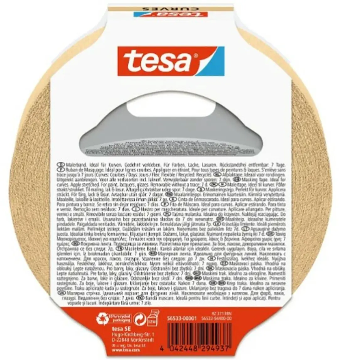 Tesa Kurven 56533-00001-00 Schilderstape - 25m x 25mm - Beige