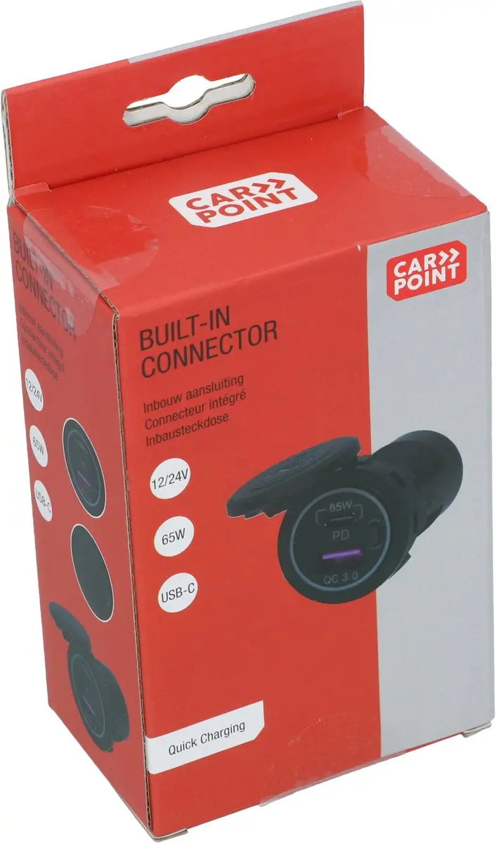 Carpoint Inbouw USB/USB-C Snellader 83W - Zwart