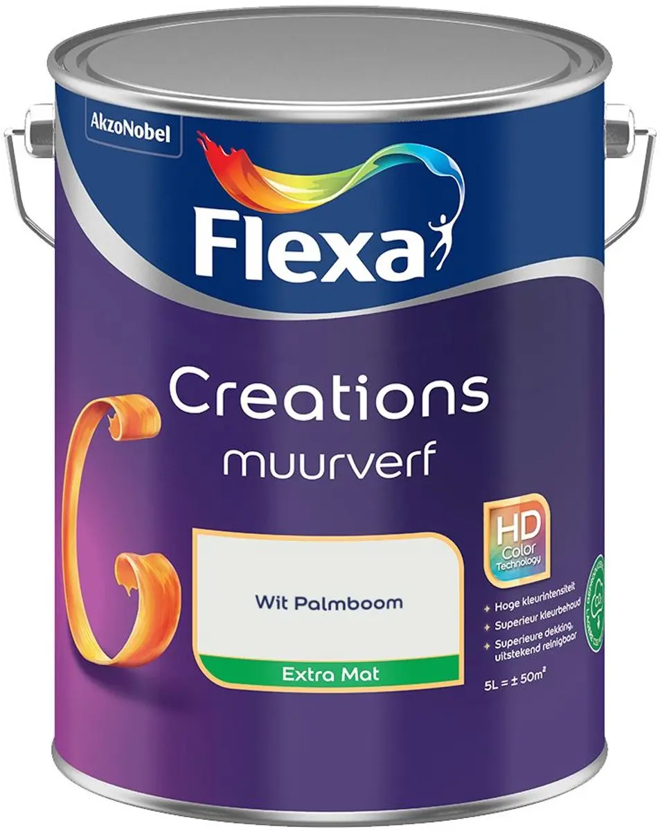 Flexa Creations Muurverf Extra Mat Wit Palmboom 5L
