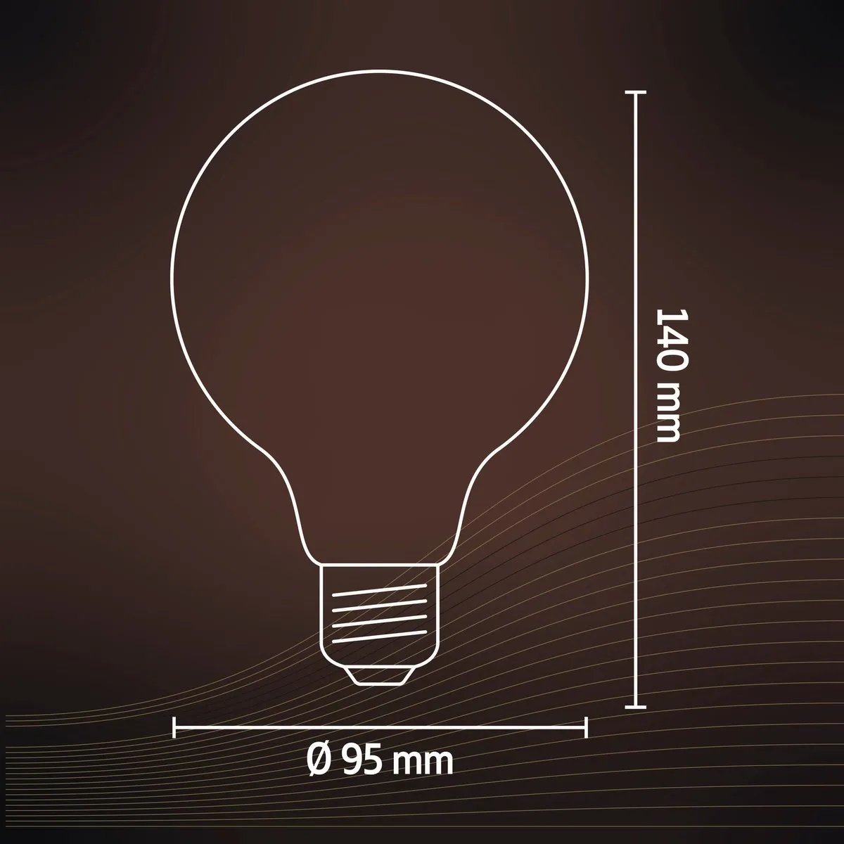 Calex Filament LED Lamp G95 E27 - Goud - 4.5W Warm Wit 2100K