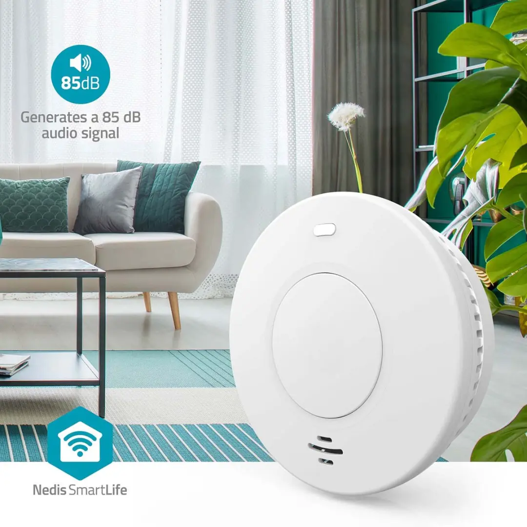 Nedis SmartLife Rookmelder Wi-Fi - 10 Jaar Levensduur - Wit