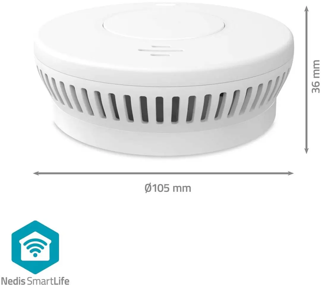 Nedis SmartLife Rookmelder Wi-Fi - 10 Jaar Levensduur - Wit