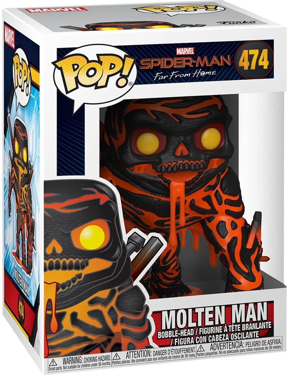 Funko Pop! Spider-Man Molten Man #474 Verzamelfiguur - 10cm - Multicolor