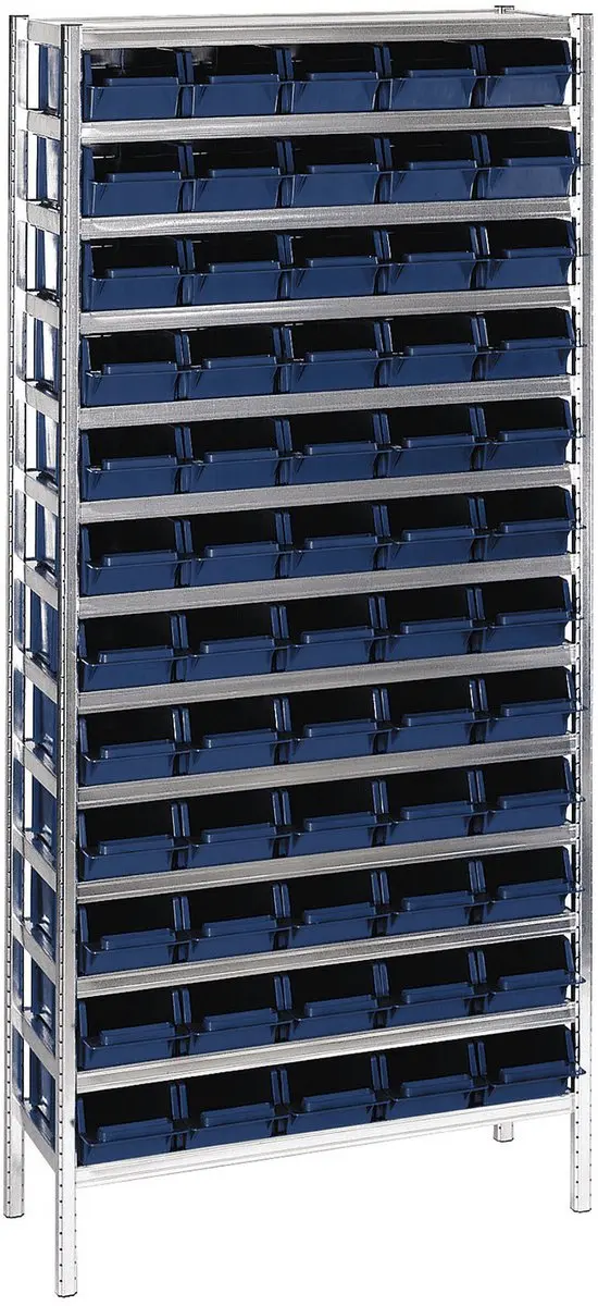 Raaco Rek met 60x Bakken 5-600 Galvanisch Zilver