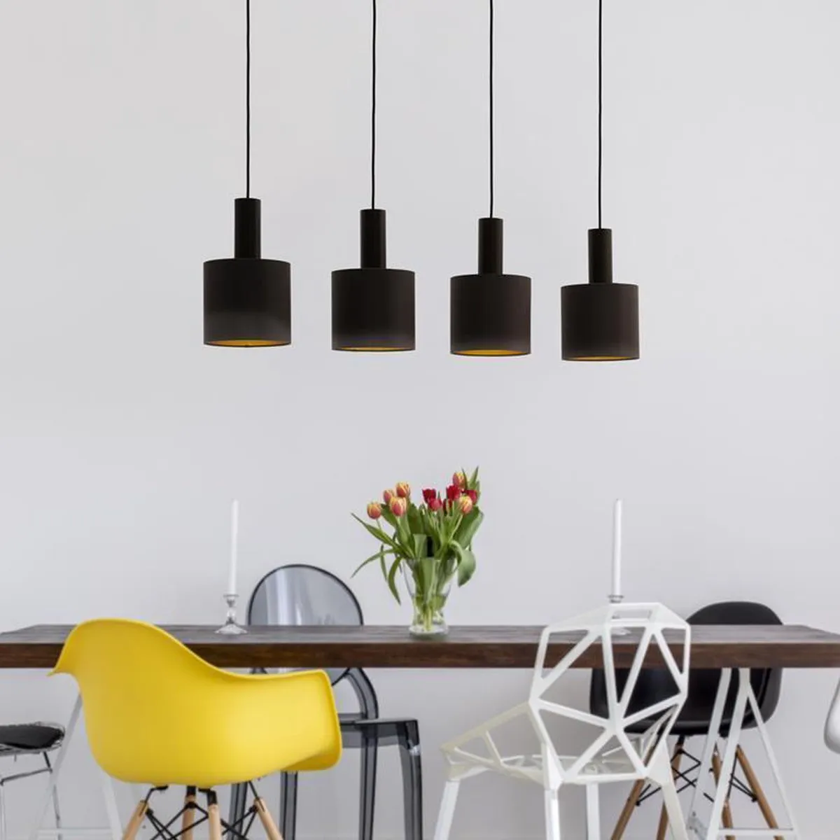 Eglo Concessa 1 Hanglamp 94cm - Donkerbruin/Cappuccino/Goud