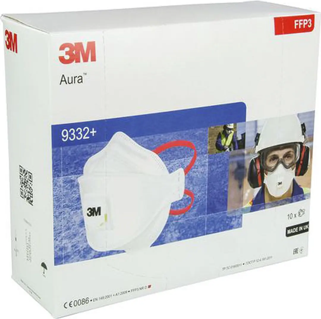 3M 9332 Aura FFP3 Stofmasker - 10 Stuks