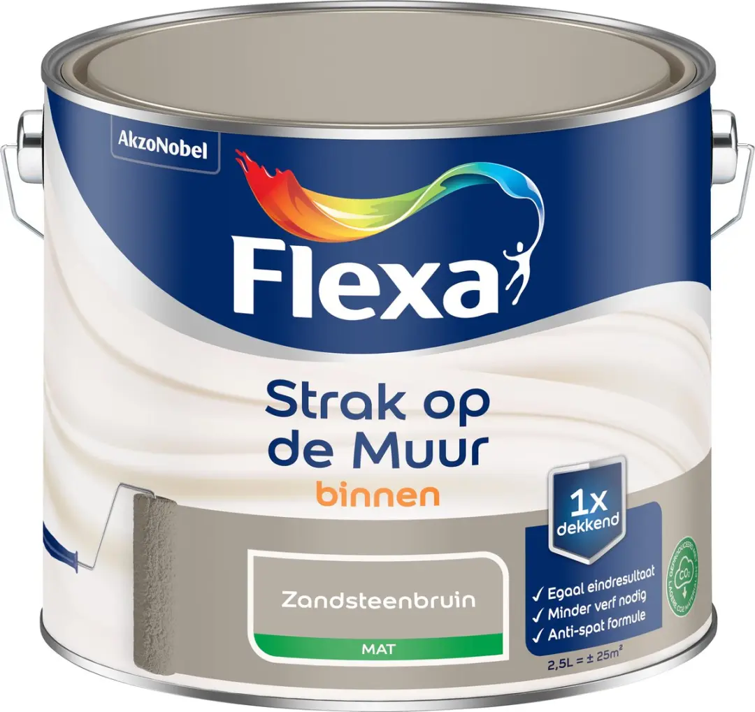 Flexa Strak Op De Muur Binnenverf Zandsteenbruin 2,5L