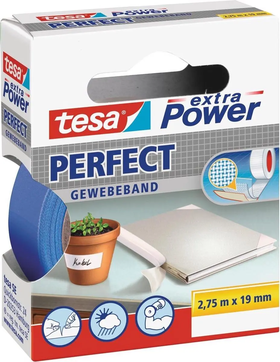 Tesa Textiel Plakband 19mm x 2.75m