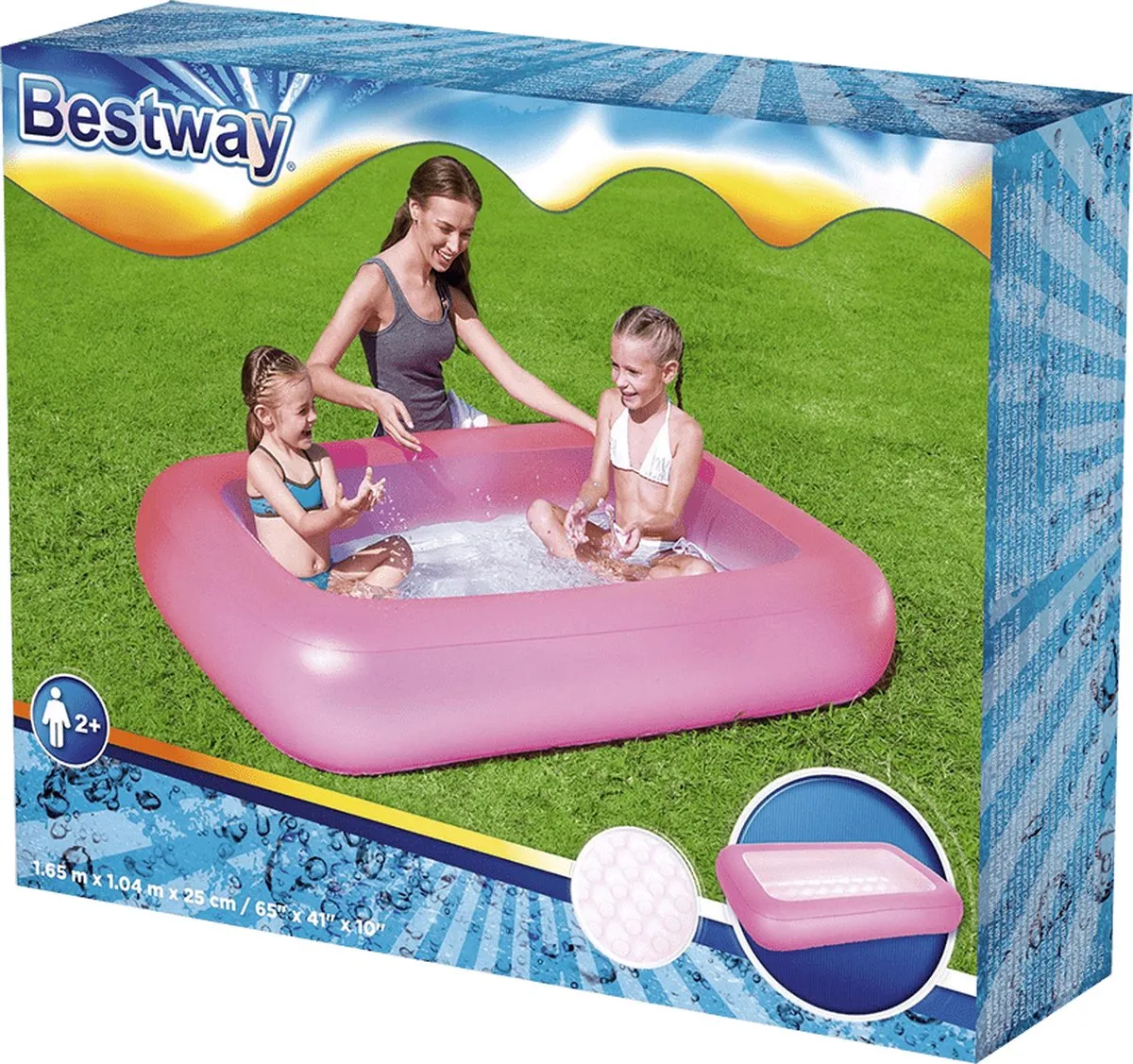 Bestway 1-Ring Zwembad 165x104x25cm - Roze - afbeelding 6 van 6