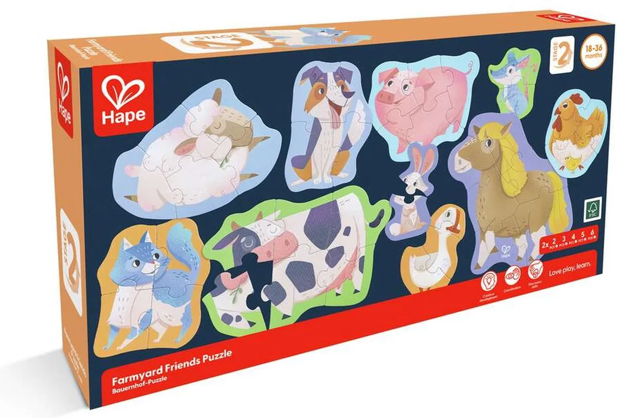 Hape Boerderij Vrienden Puzzel 1000 Stuks - Multicolor