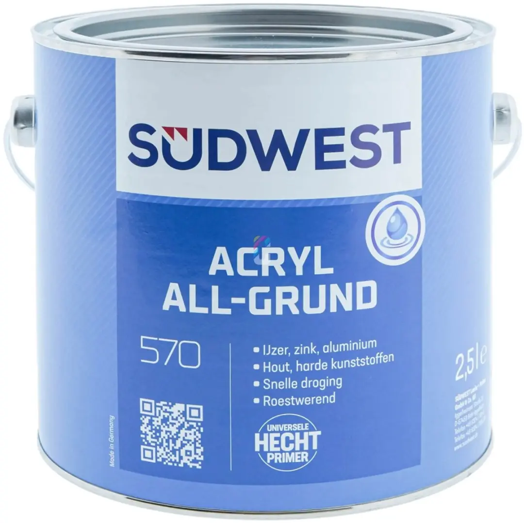 SudWest ACRYL U51 All Grund Zwart Grondverf 2,5L