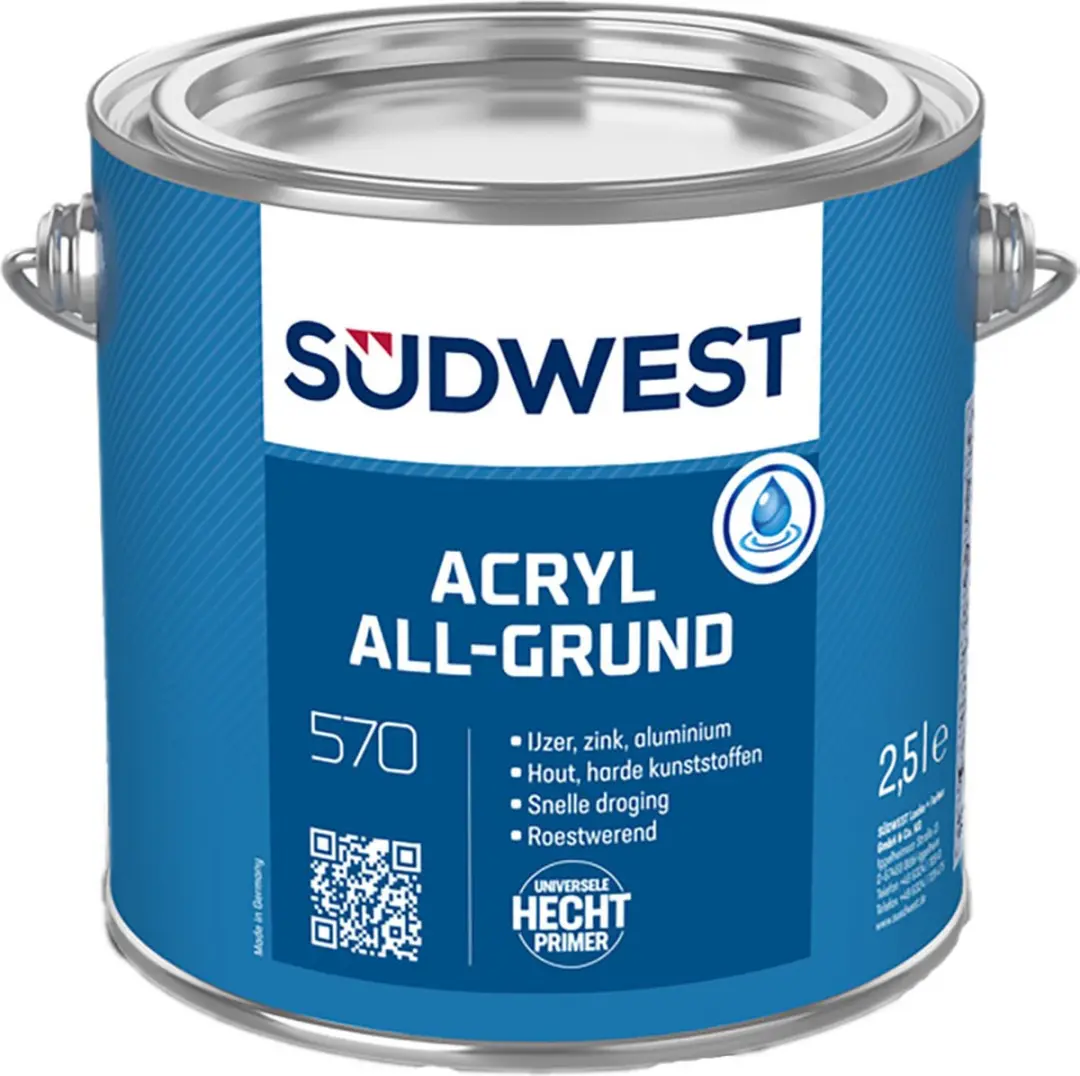 SudWest ACRYL U51 All Grund Zwart Grondverf 2,5L