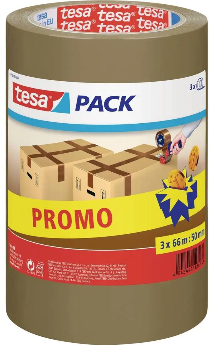 Tesa tesapack 4280 Plakband 66m x 50mm - 3 Stuks