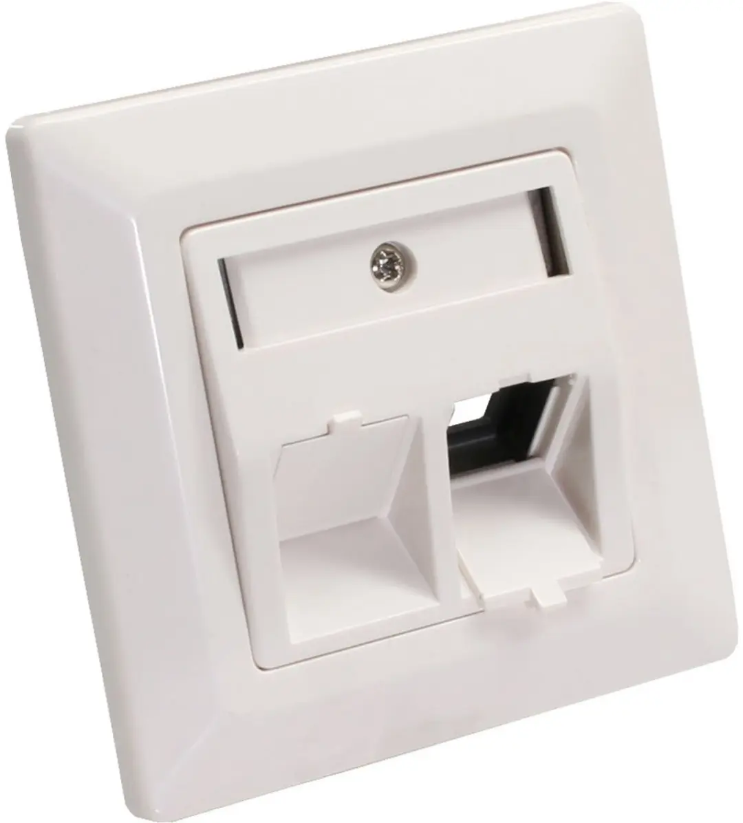 InLine Wandcontactdoos 2x Keystone 45° Wit