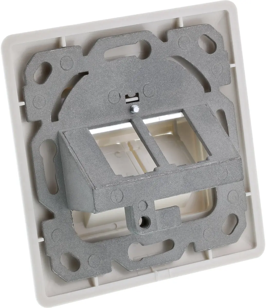 InLine Wandcontactdoos 2x Keystone 45° Wit