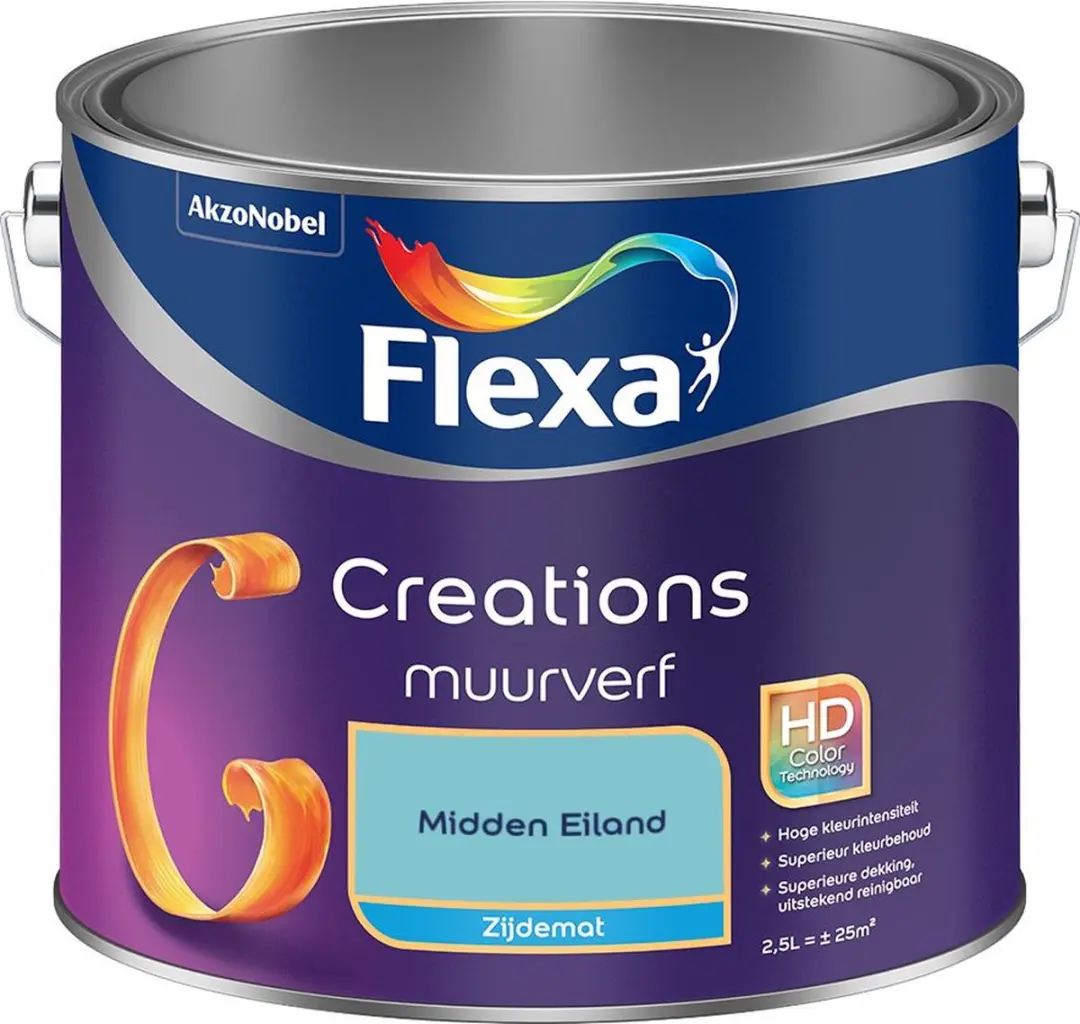 Flexa Creations Muurverf Zijdemat Midden Eiland 2,5L