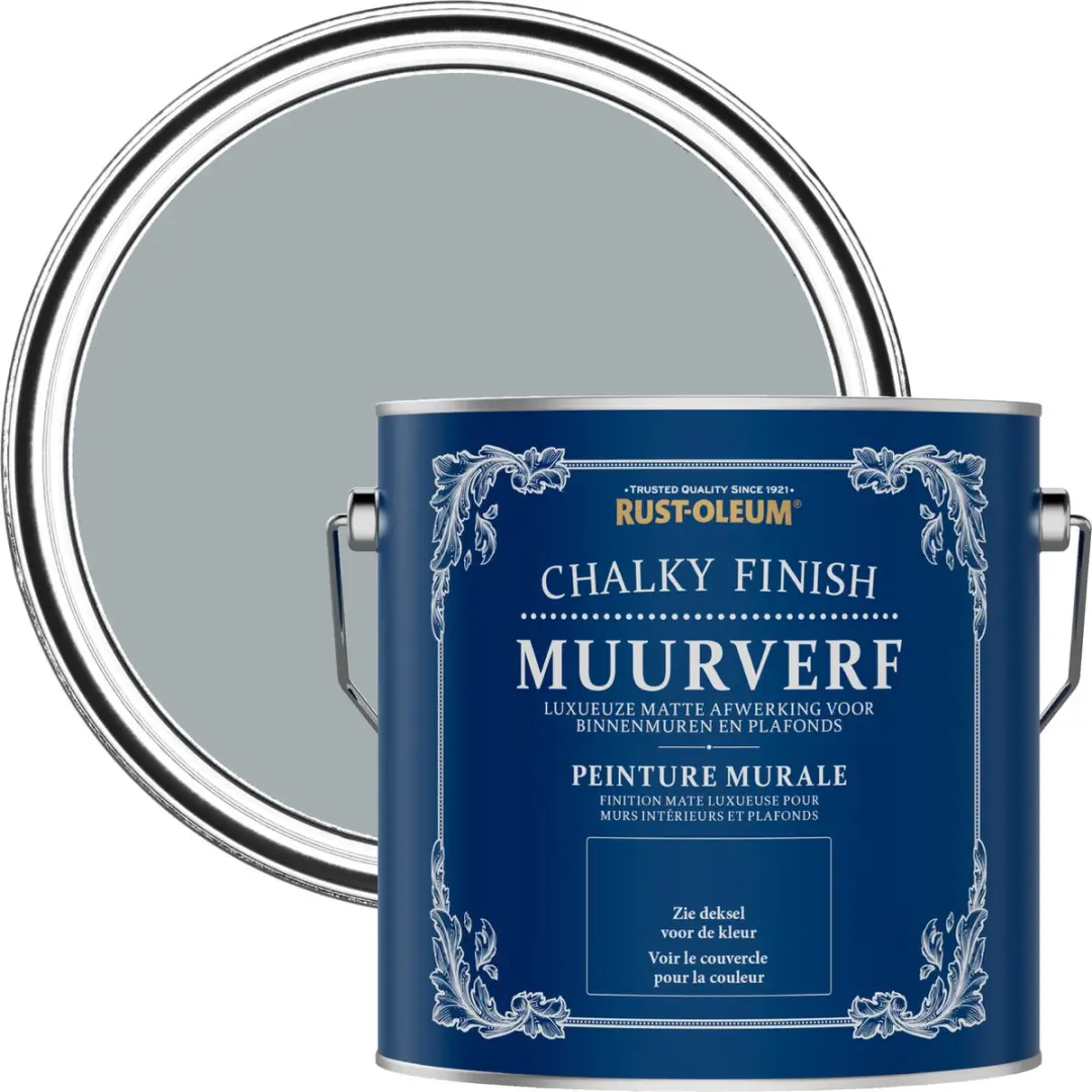 Rust-Oleum Grijs Chalky Finish Muurverf Mineraalgrijs 2,5L