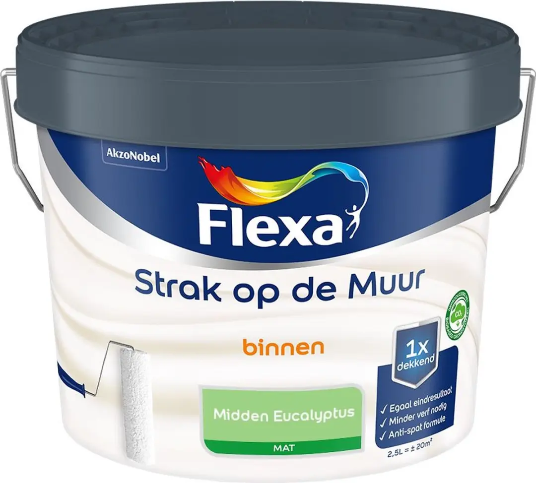Flexa Strak Op De Muur Binnen Mat Midden Eucalyptus 2,5L