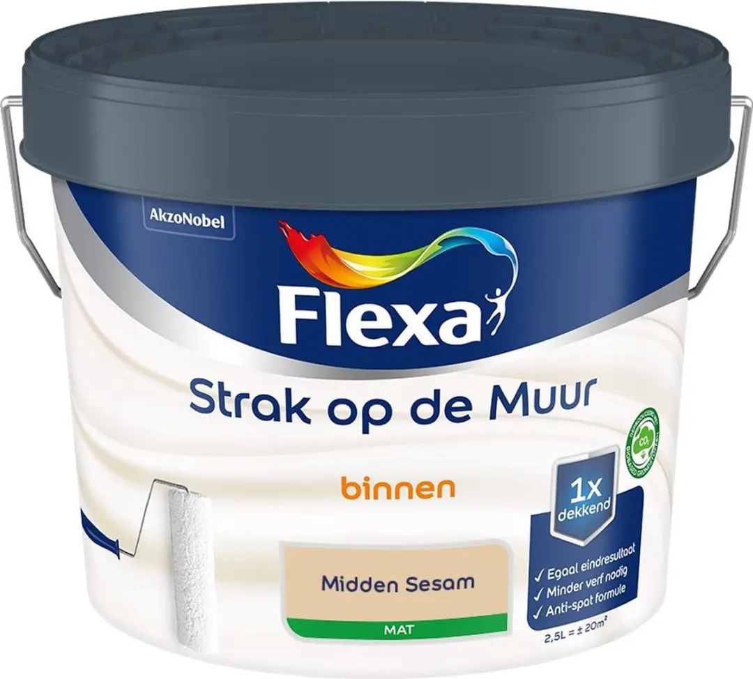 Flexa Strak Op De Muur Binnen Mat Midden Sesam Mengverf 2,5L