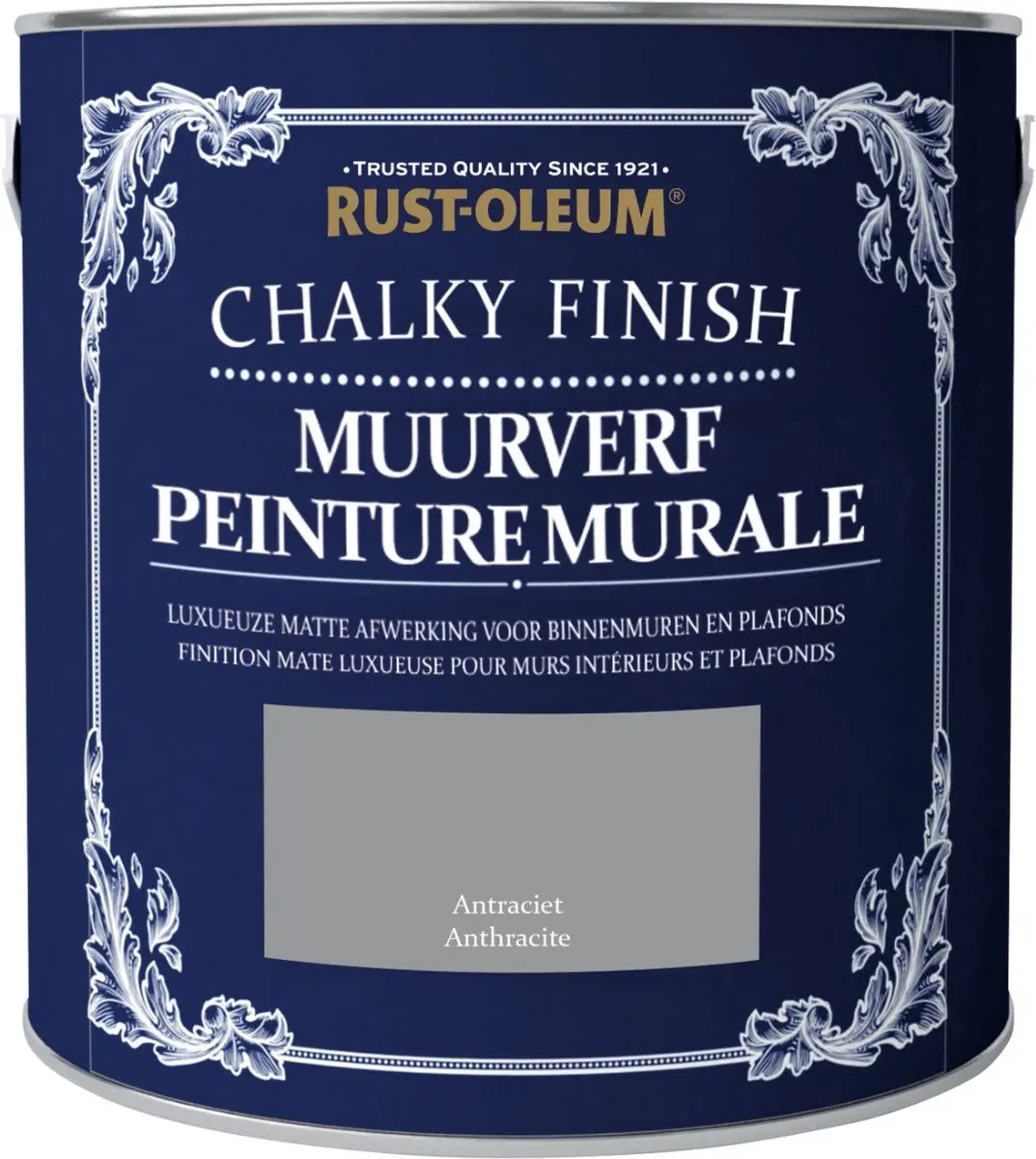 Rust-Oleum Chalky Finish Muurverf Antraciet 2,5L