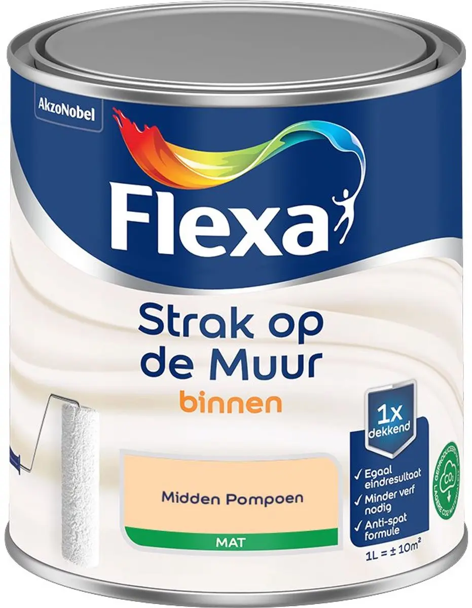 Flexa Strak Op De Muur Binnen Mat Midden Pompoen 1L