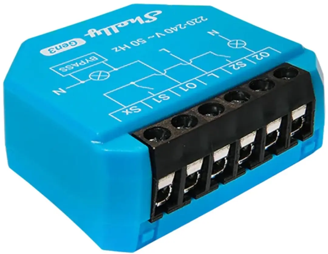 Shelly 2L Gen3 Wifi & Bluetooth Relais 700W - Blauw - afbeelding 6 van 6