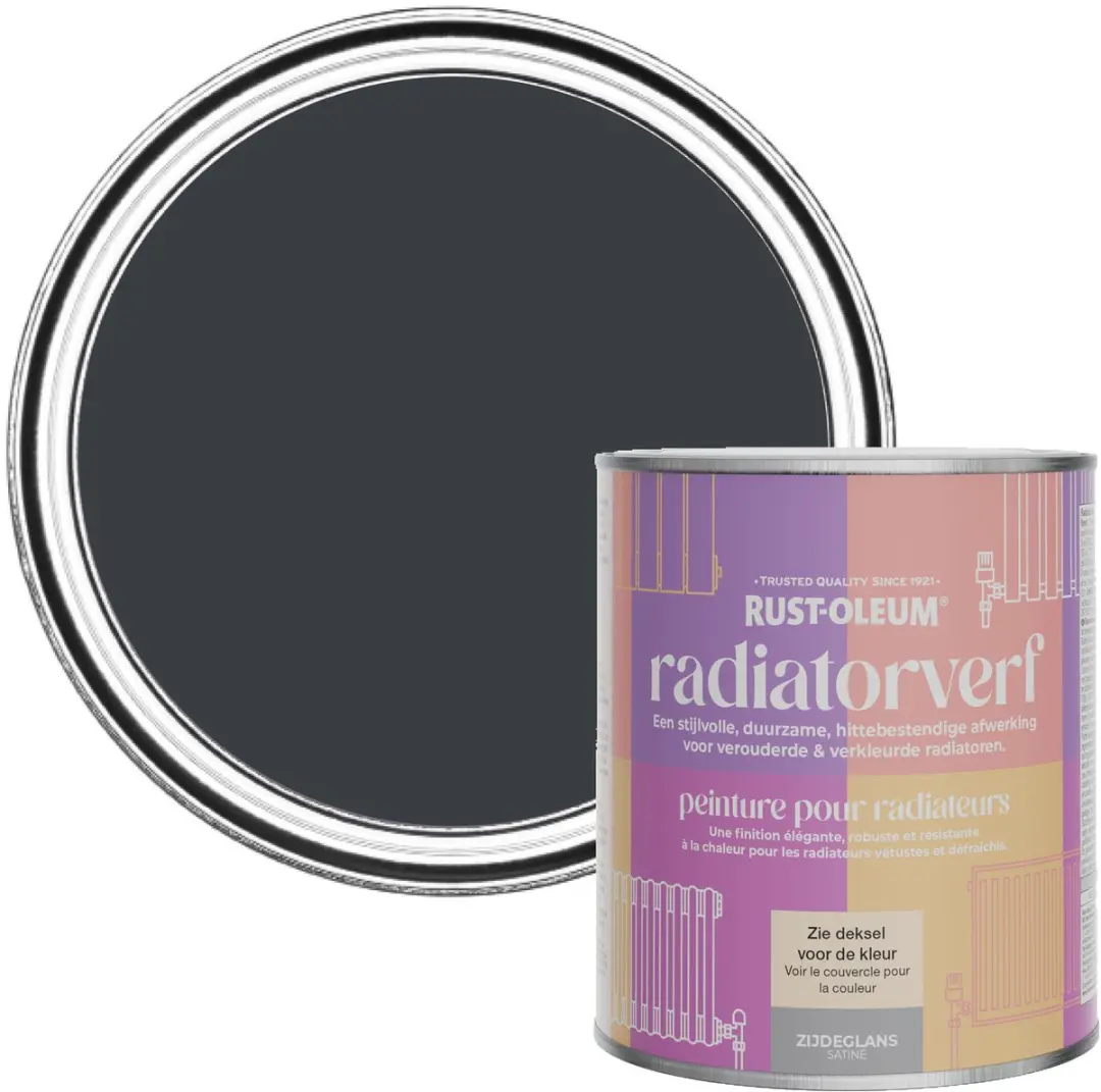 Rust-Oleum Radiatorverf Zijdeglans Antraciet 750ml