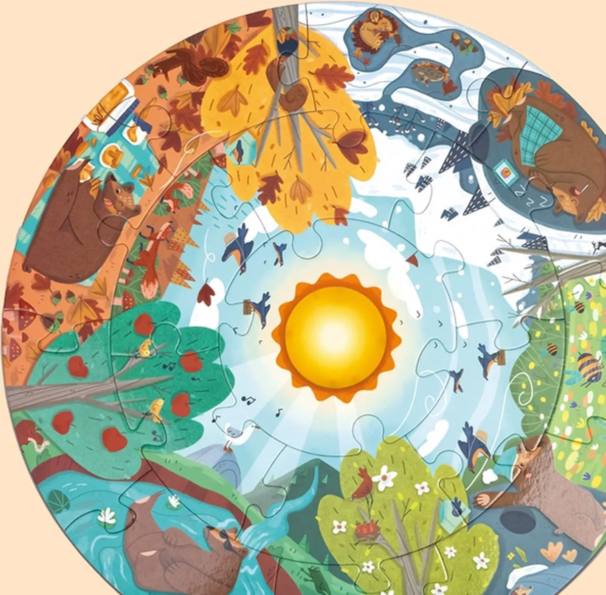 Hape Vier Seizoenen Puzzel 17 Stuks - E1636