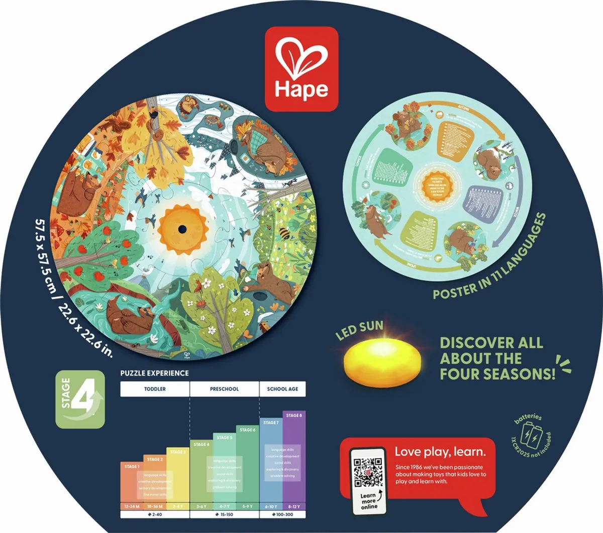 Hape Vier Seizoenen Puzzel 17 Stuks - E1636
