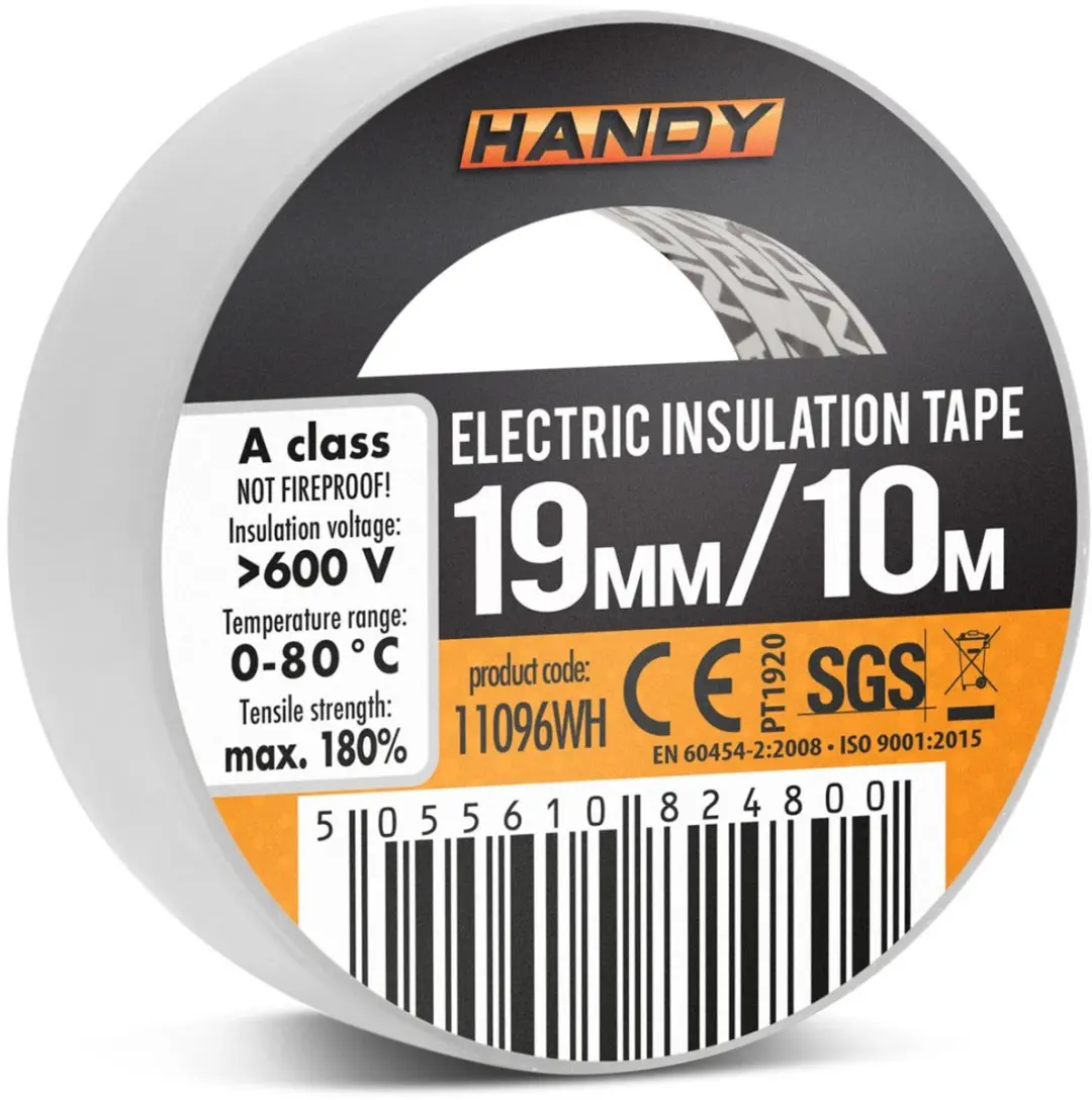 Handy Isolatietape Wit 10m x 19mm - 10 Rollen
