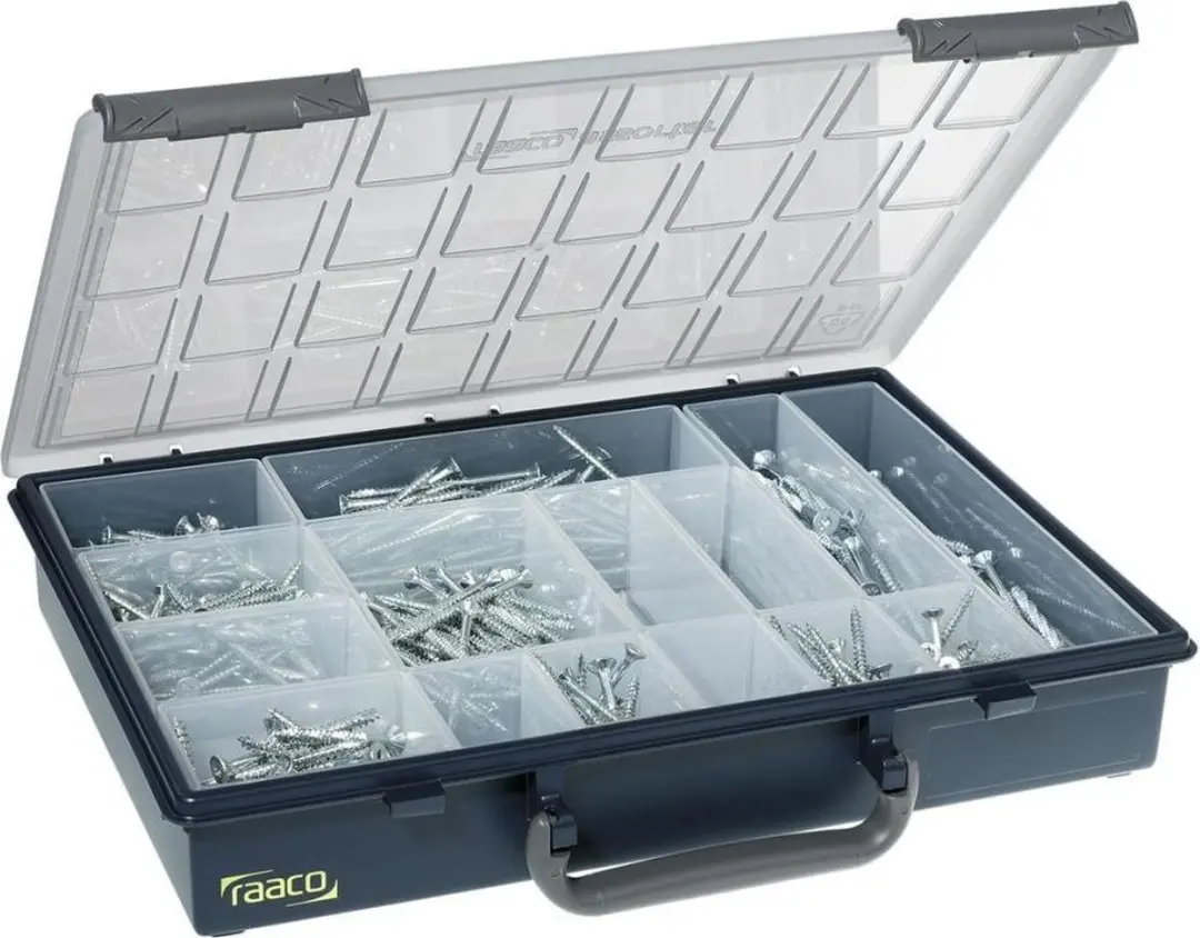 Raaco Assorter 55 Assortimentsdoos - 15 Inzetbakjes Blauw