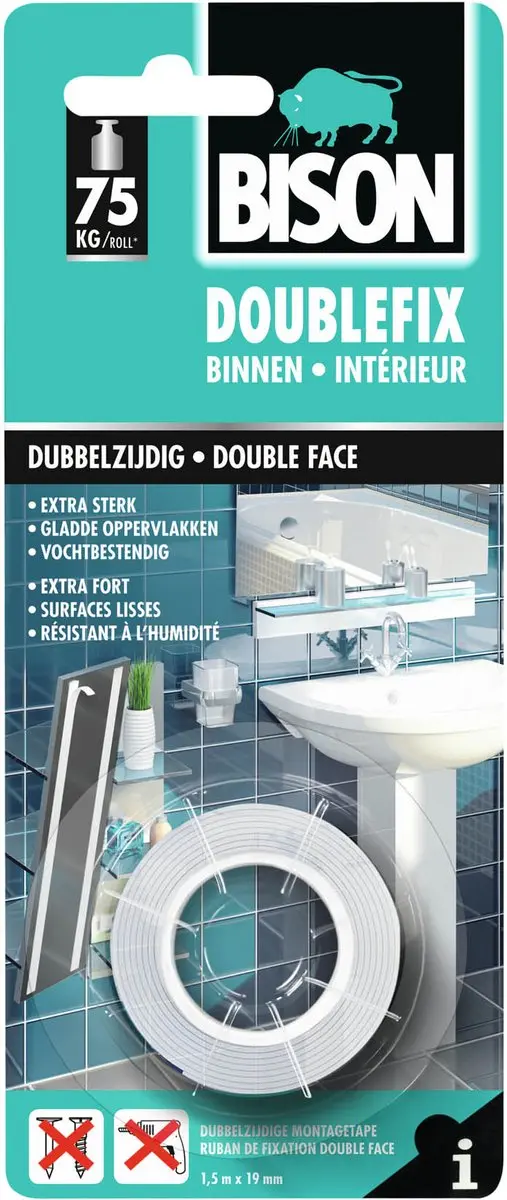 Bison Doublefix Extra Sterke Montagetape 1 Stuks