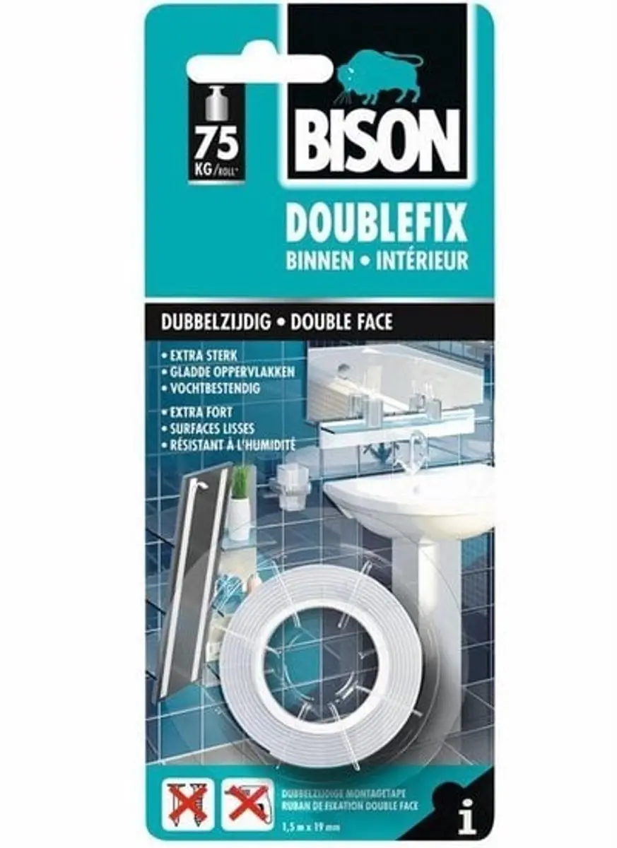 Bison Doublefix Extra Sterke Montagetape 1 Stuks - afbeelding 6 van 6