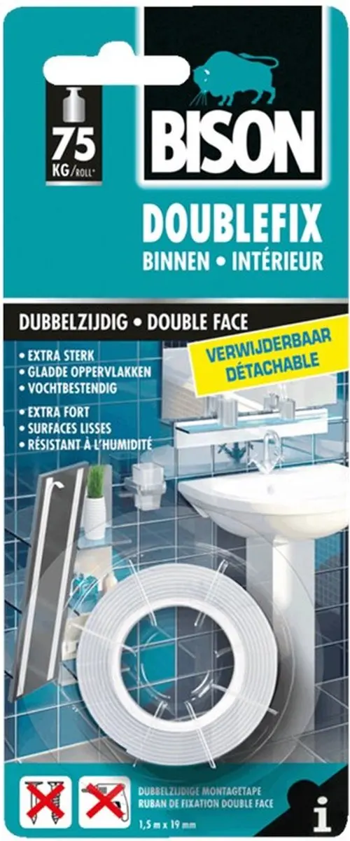 Bison Doublefix Extra Sterke Montagetape 1 Stuks