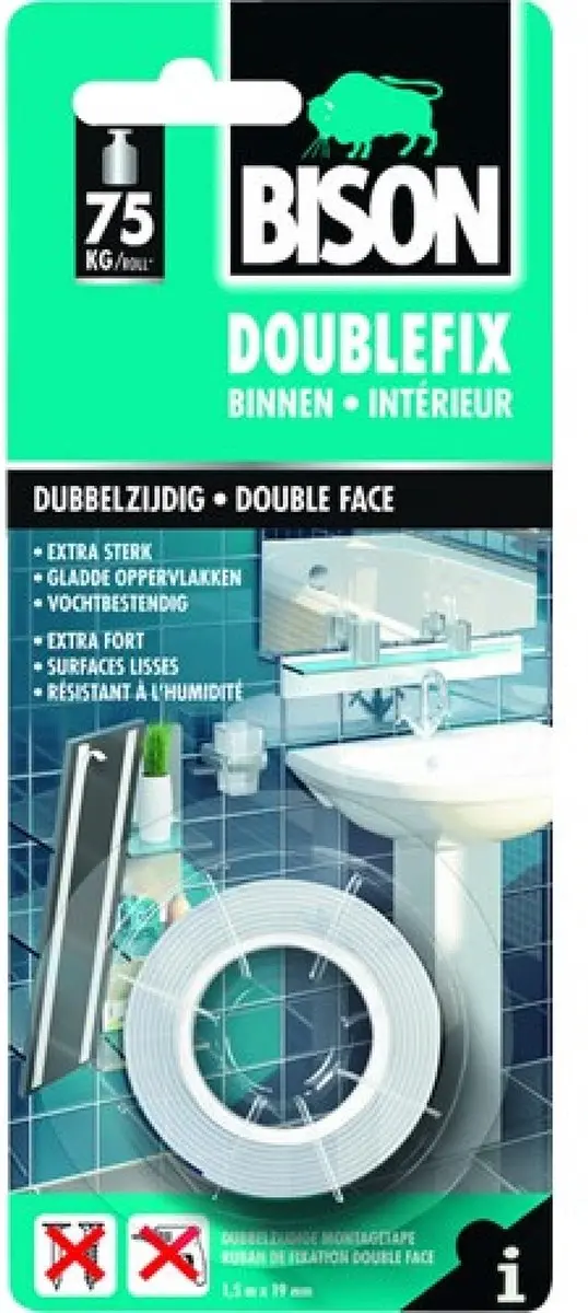 Bison Doublefix Extra Sterke Montagetape 1 Stuks