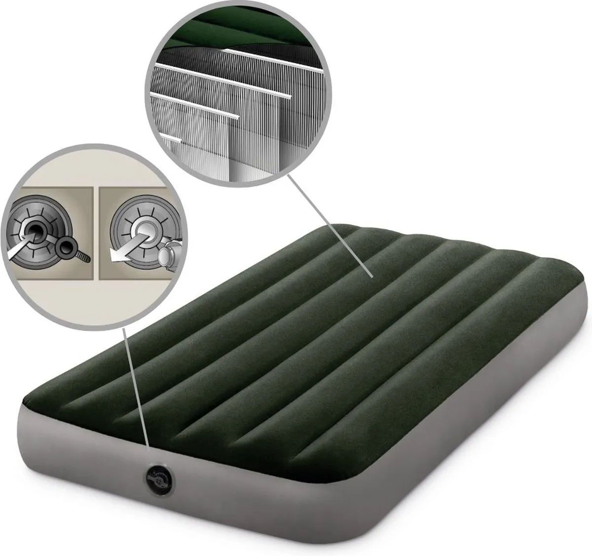 Intex Prestige Downy Luchtbed 1 Persoons 191x99x25cm - Groen
