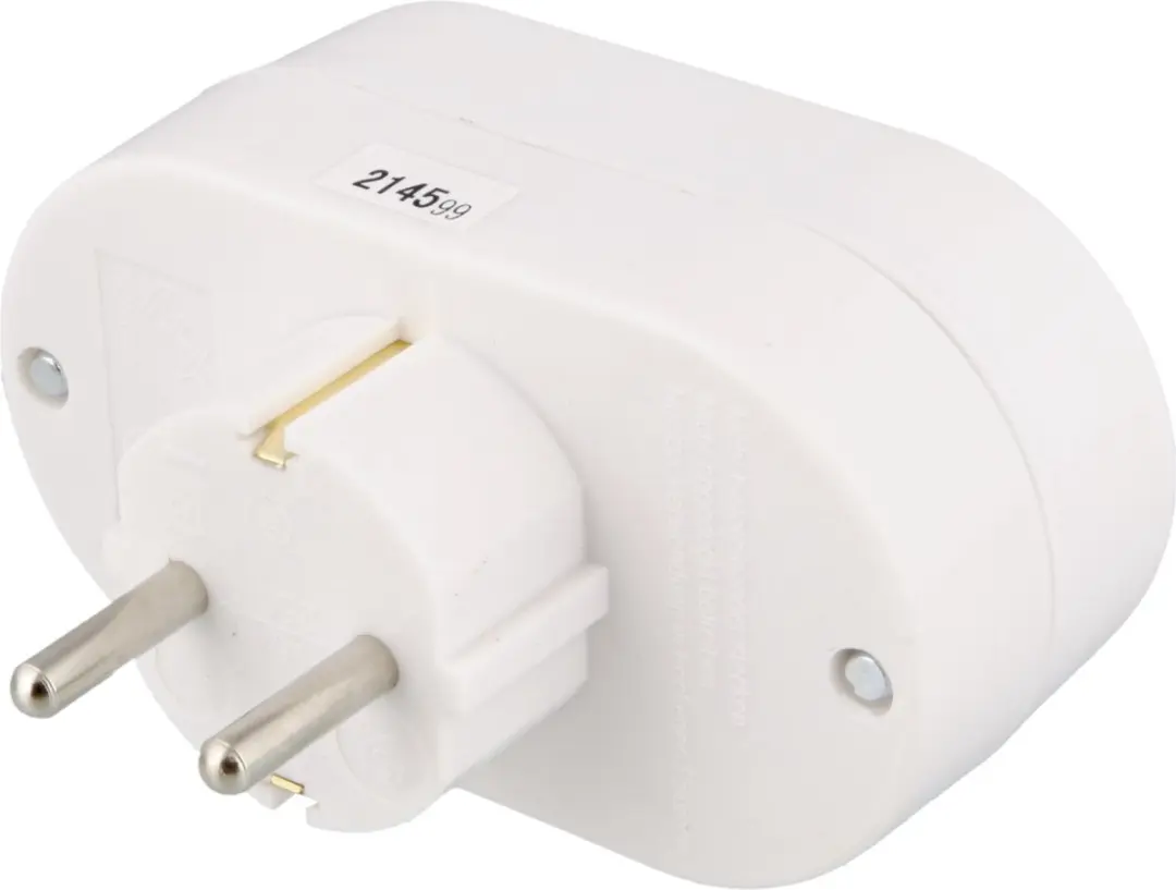 Deltaco Geaard Stopcontact 2x - Wit