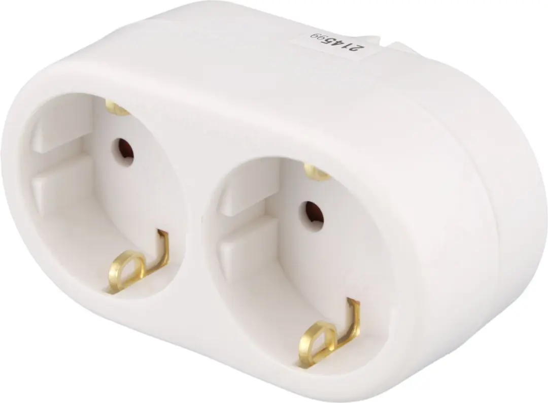 Deltaco Geaard Stopcontact 2x - Wit