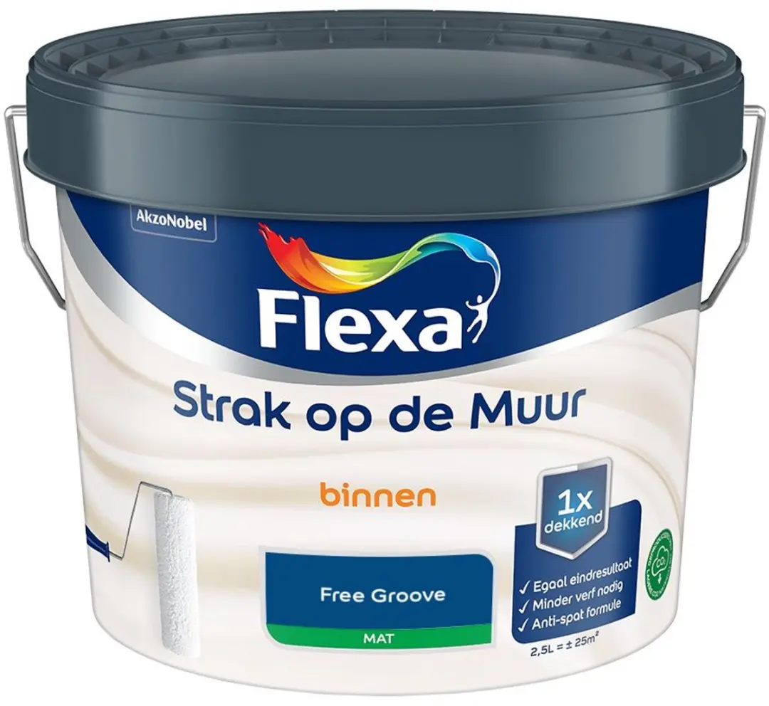 Flexa Strak Op De Muur Binnenmat Free Groove 2,5L