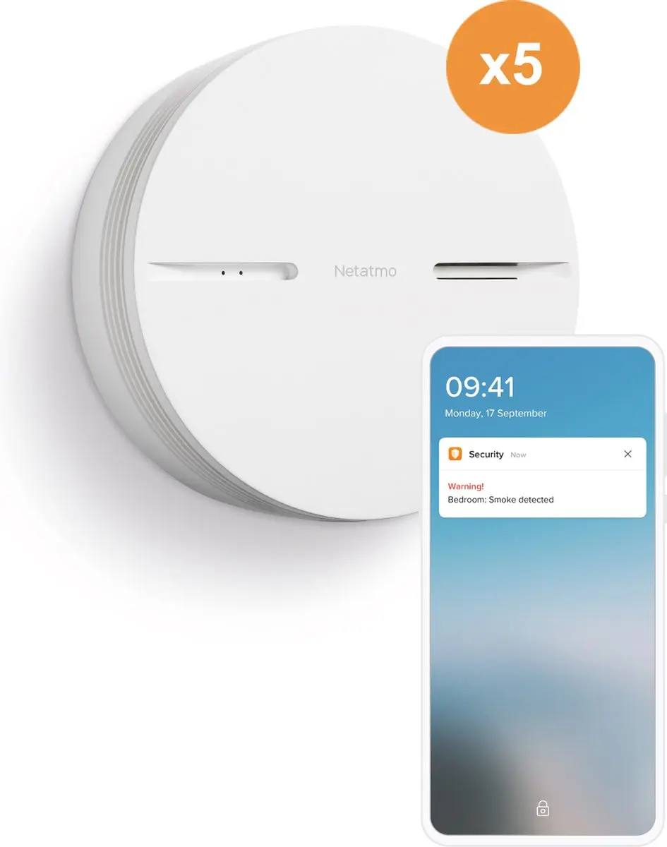Netatmo Slimme Rookmelder 5 Stuks - 10 Jaar Batterij - afbeelding 6 van 6