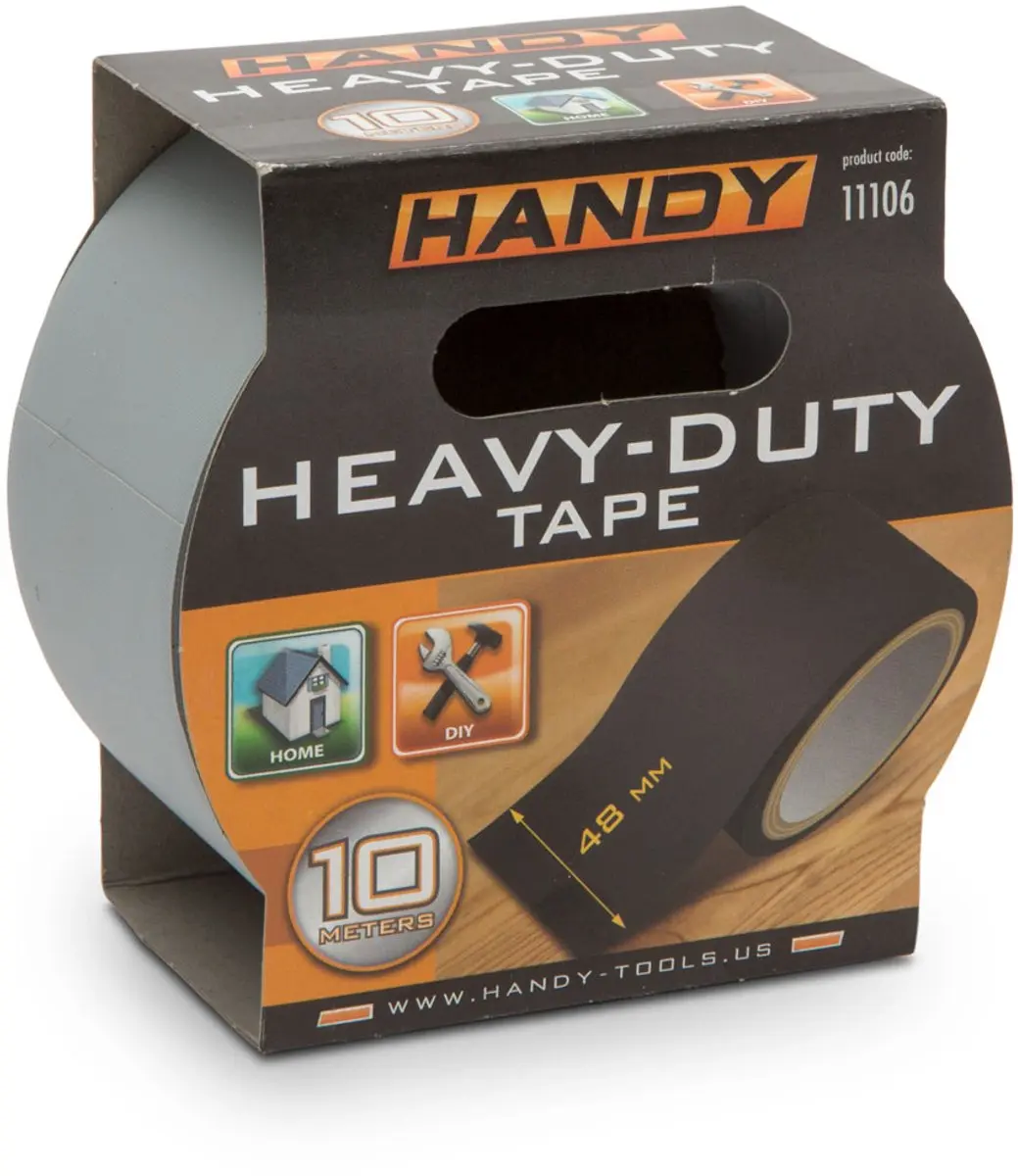 Handy Versterkte Textieltape 48mm x 10m - Grijs - afbeelding 2 van 3