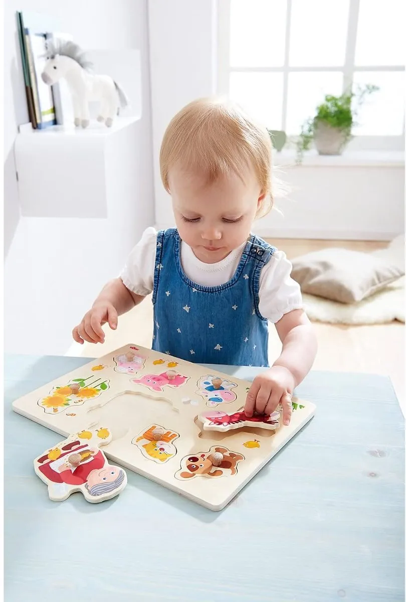 Haba Oma Linda’s Dieren Vormenpuzzel 8 Stuks - Meerkleurig