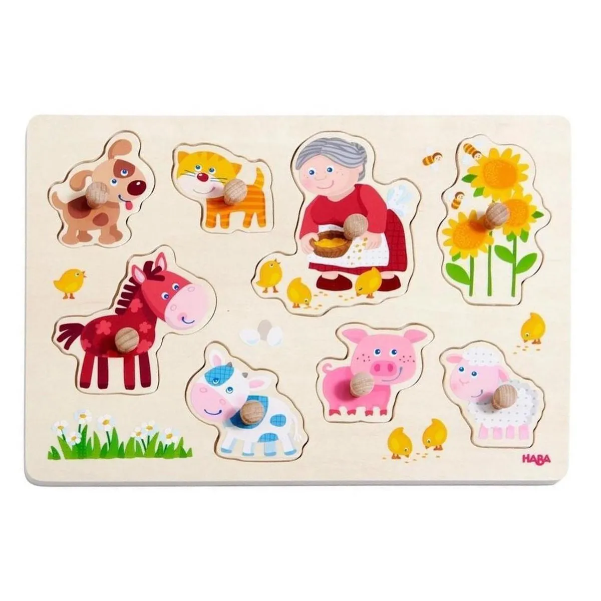 Haba Oma Linda’s Dieren Vormenpuzzel 8 Stuks