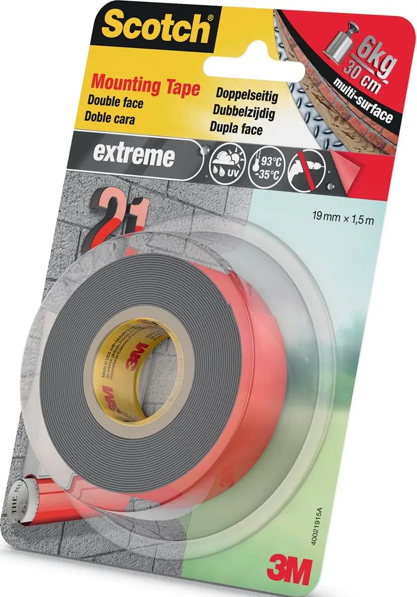 3M Scotch Montagetape 40021915 - 5m x 19mm - Transparant