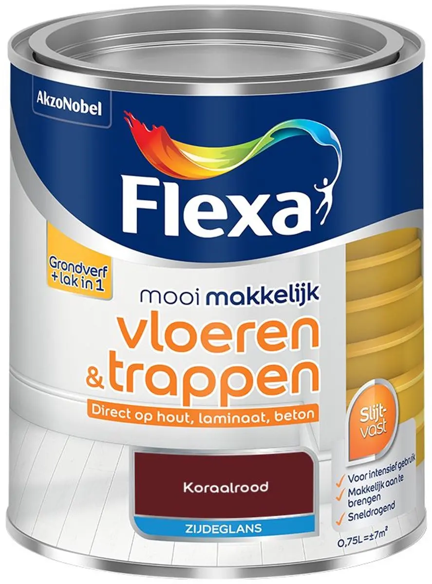 Flexa Mengkleur Zijdeglans Koraalrood 750ml