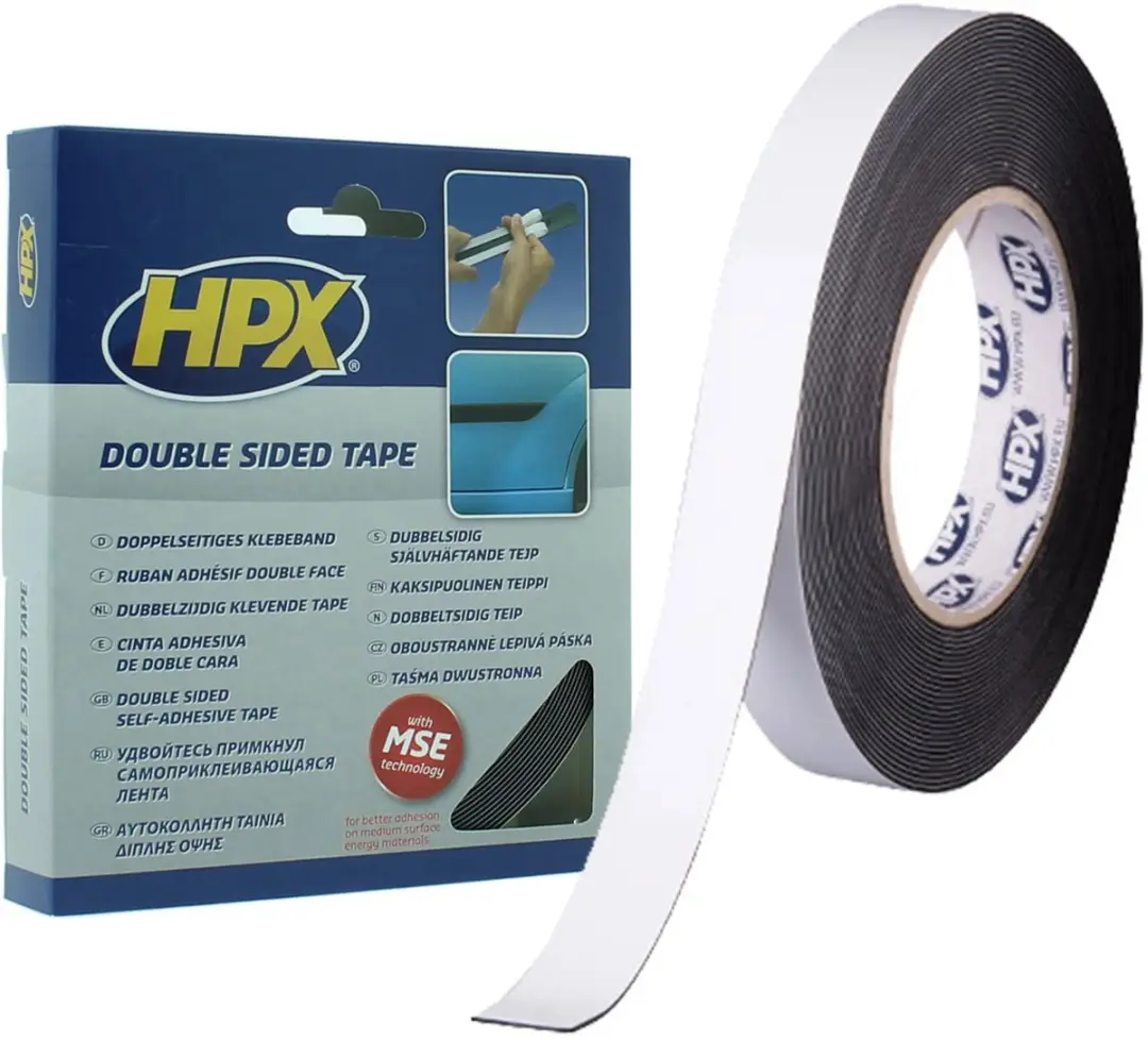 HPX Dubbelzijdige PE Bevestigingstape 19mm x 10m - Zwart
