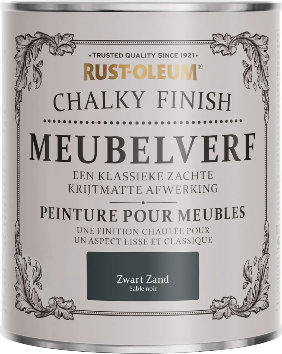 Rust-Oleum Zwart Zand Chalky Finish Meubelverf 750ml